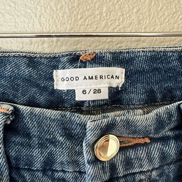 Good American Good Curve Straight Jeans Distressed Size 6 / 28 - Picture 3 of 6